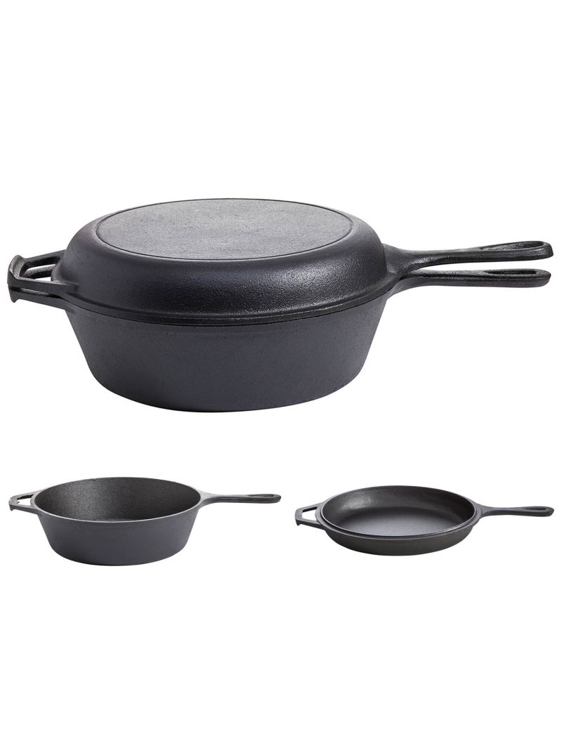 2 in 1 – cast iron pot and pan, Ø 26 cm
