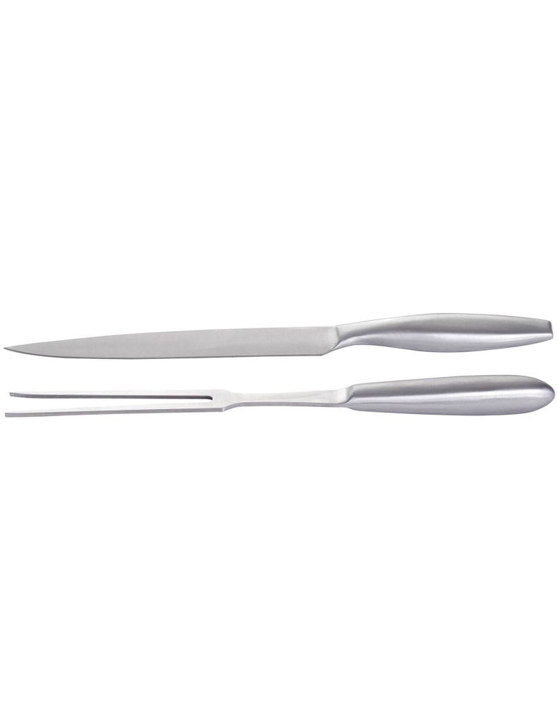 Sturdy stainless steel cutting set, 2 pieces, for grill and meat experts