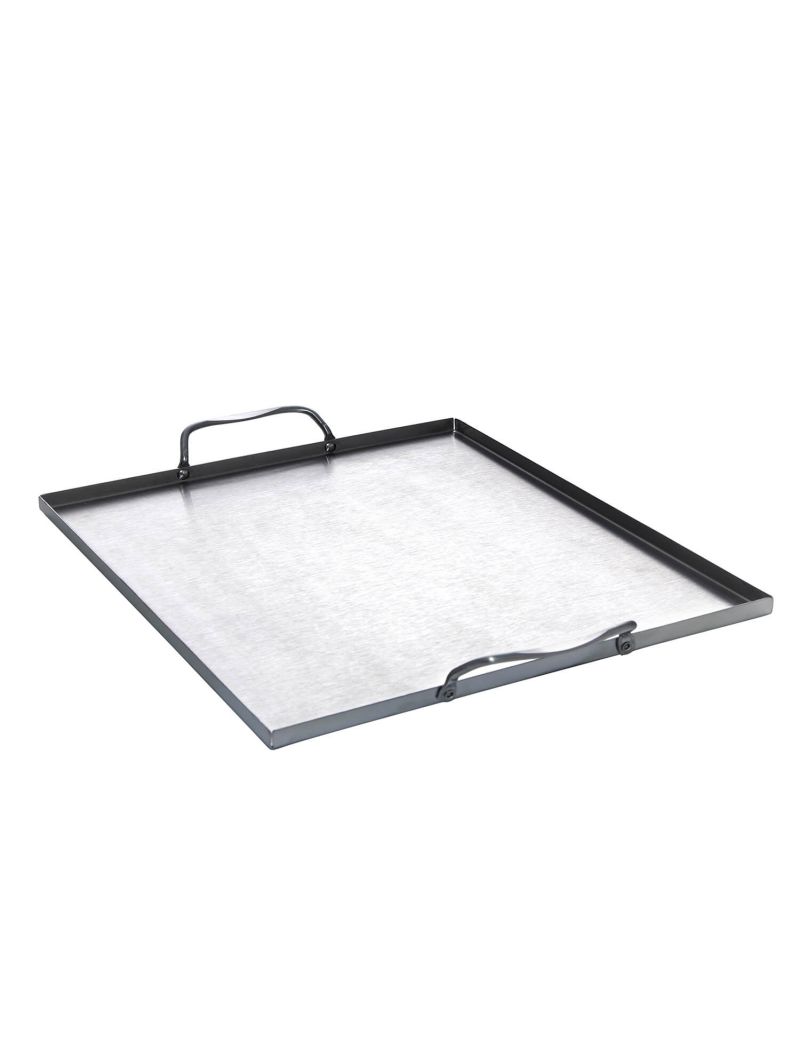 Stainless steel grill tray with 2 handles, 31 x 27 x 1 cm
