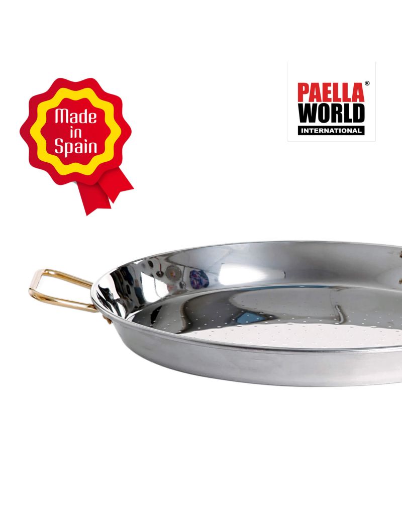 Stainless steel paella pan, available in 8 sizes