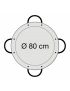Polished steel paella pan Ø 80 cm with 4 handles