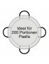 Polished steel paella pan Ø 130 cm with 6 handles