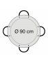 Paella pan polished steel  90 cm with 4 handles