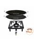 Cooking set for table (small) with cast iron baking plate Ø 38 cm light, including gas hose and regulator