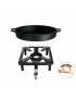 Table cooking set (small) with cast iron pan Ø 40 cm, including gas hose and regulator