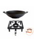 Table cooking set (large) with cast iron wok Ø 37 cm, including gas hose and regulator
