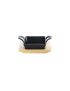 Cast iron pan - square - with 2 handles 14 x14 cm and wooden base