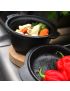 Cast iron pan with lid Ø 10 x 9 cm and wooden base