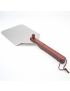 Stainless steel pizza peel with wooden handle